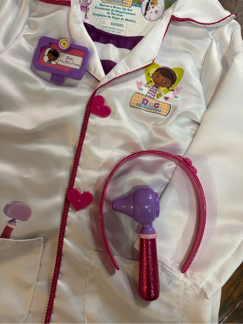 Disney Doc McStuffins White and Pink Doctor Costume Coat with Accessories - Picture 3 of 6
